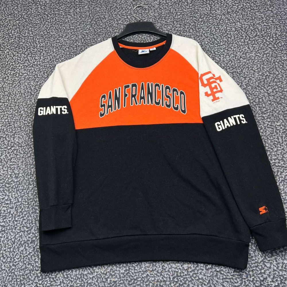 Vintage San Francisco Giants MLB Sweatshirt Men XXL Black Orange Starter 2XL
